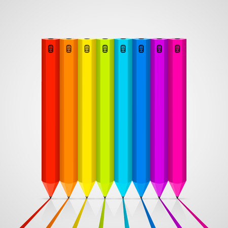 Color pencils isolated on white background. Vector illustrationのイラスト素材