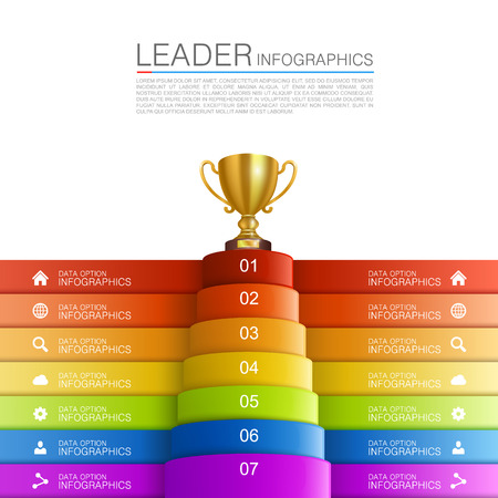 Graphic information Winner cup art. Vector illustrationのイラスト素材