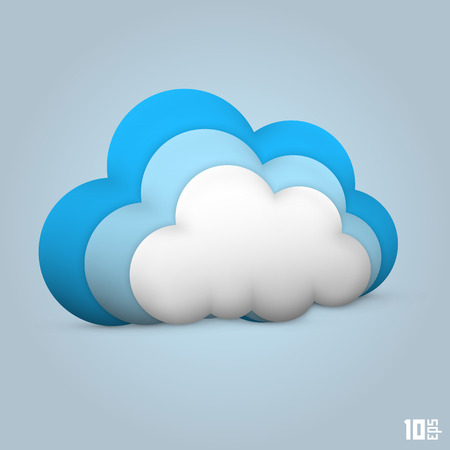 Cloud glossy icon art creative. Vector illustrationのイラスト素材