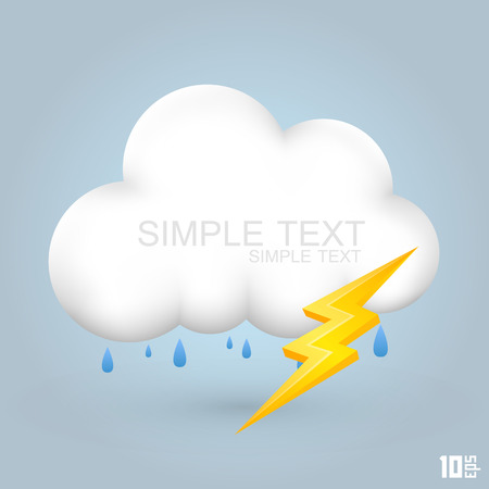 Cloud and rain with thunder art creative. Vector illustrationのイラスト素材