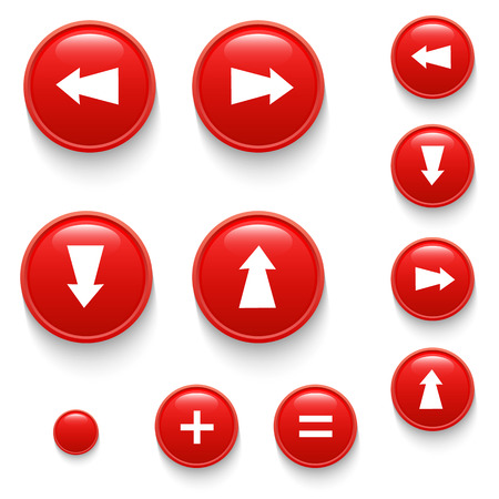 Directional buttons red art arrow. Vector illustrationのイラスト素材