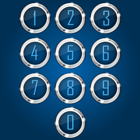 Metal button set art box. Vector illustrationのイラスト素材