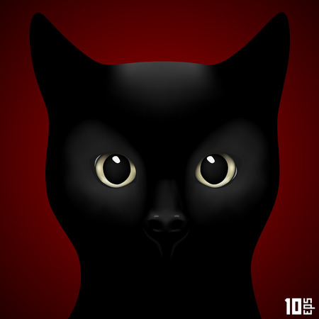 Portrait beautiful cat art banner. Vector Illustrationのイラスト素材