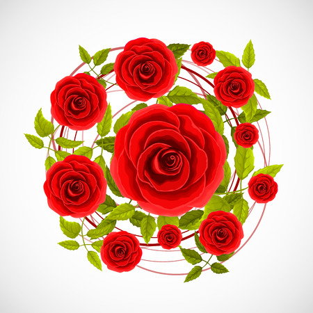 rose Flowers label artのイラスト素材