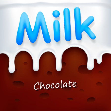 Milk with chocolate art bannerのイラスト素材