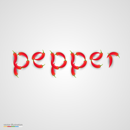 Pepper word made of small peppersのイラスト素材