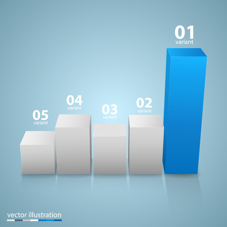 Data 3d growth chart art infoのイラスト素材