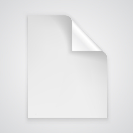 Sheet of paper with a bent on cornerのイラスト素材