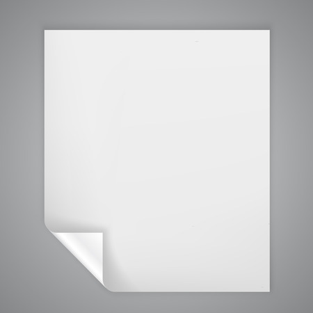 Sheet of paper with a bent on cornerのイラスト素材