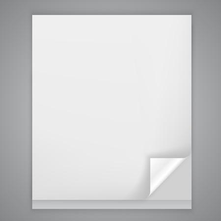 Sheet of paper with a bent on cornerのイラスト素材