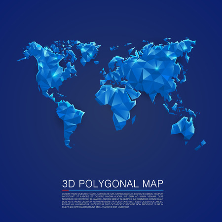 Map 3d polygon art cover. Vector illustrationのイラスト素材