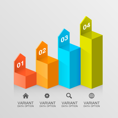 Chart with arrows and icons. Vector Illustrationのイラスト素材