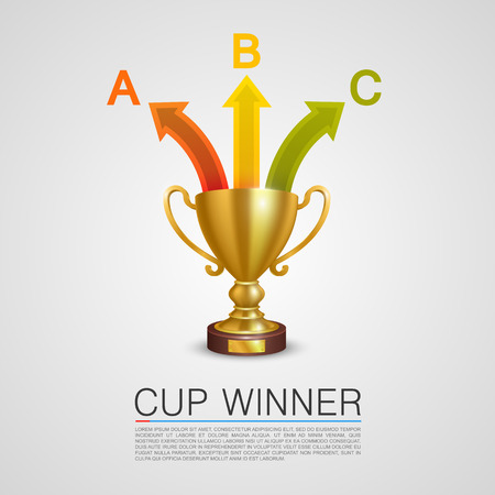 Graphic information Winner cup art. Vector illustrationのイラスト素材