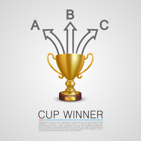 Graphic information Winner cup art. Vector illustrationのイラスト素材