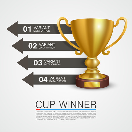 Graphic information Winner cup art. Vector illustrationのイラスト素材