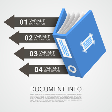 Document info art tape color. Vector Illustrationのイラスト素材