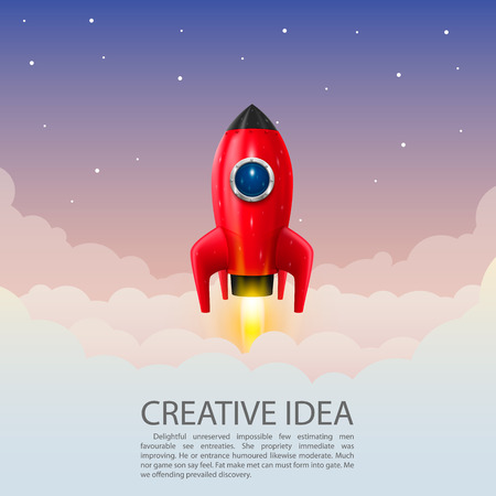 Space rocket launch art creative. Vector illustrationのイラスト素材