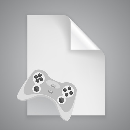 Paper symbol joystick art icon. Vector illustrationのイラスト素材