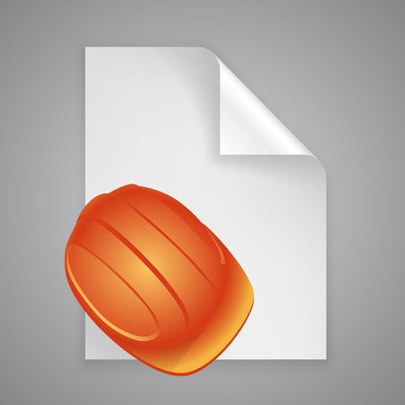 Paper symbol helmet art icon. Vector illustrationのイラスト素材
