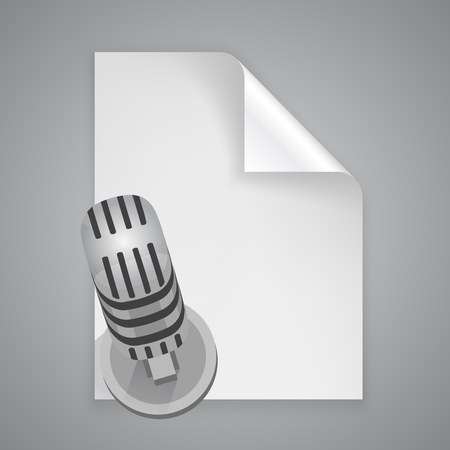 Paper symbol microphone art icon. Vector illustrationのイラスト素材