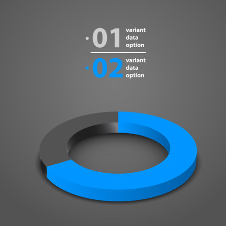 Dark wheel chart with shadow. Vector illustrationのイラスト素材