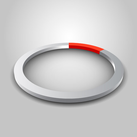 Metallic wheel graph with shadow. Vector illustrationのイラスト素材