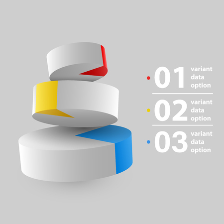 Abstract 3D pie chart Infographics. Vector illustrationのイラスト素材