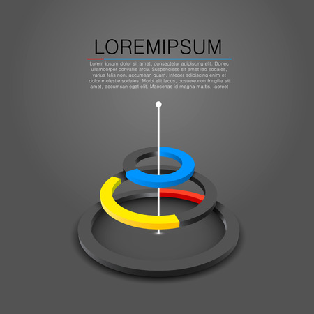 Modern colorful pyramid chart on dark background. Vector illustrationのイラスト素材