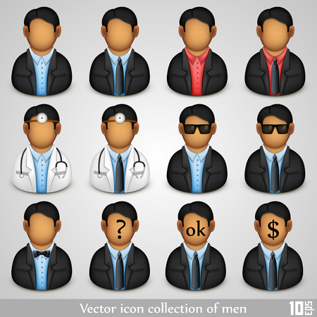 Icon collection of men art. Vector illustrationのイラスト素材