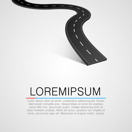 Abstract asphalt road isolated on white background. Vector illustrationのイラスト素材