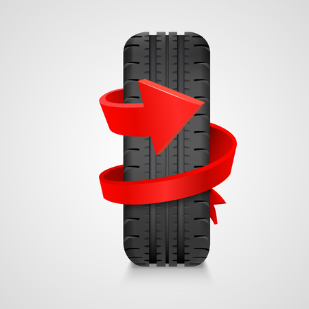Tire with arrow health care concept. Vector illustrationのイラスト素材