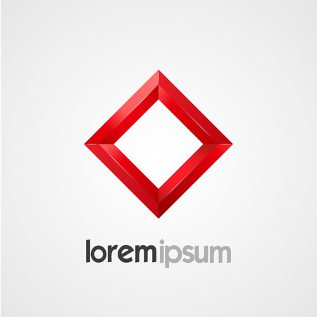 Red square vector template. Creative logo designのイラスト素材