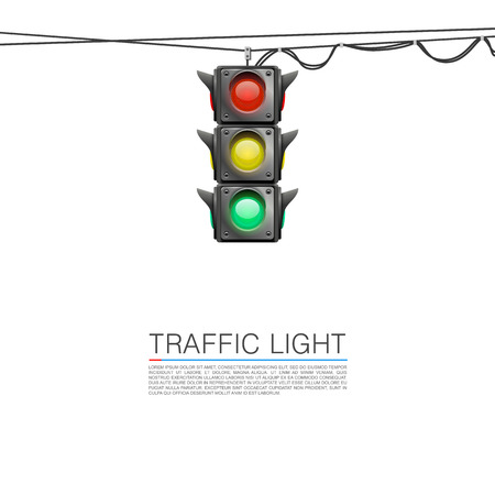 Traffic signal on a white background. Vector Illustrationのイラスト素材