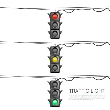 Traffic signal on a white background. Vector Illustrationのイラスト素材