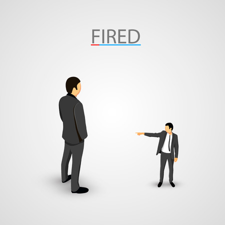Businessman dismisses. Big man concept. Vector illustrationのイラスト素材