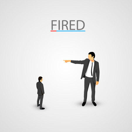 Businessman dismisses. Little man concept. Vector illustrationのイラスト素材