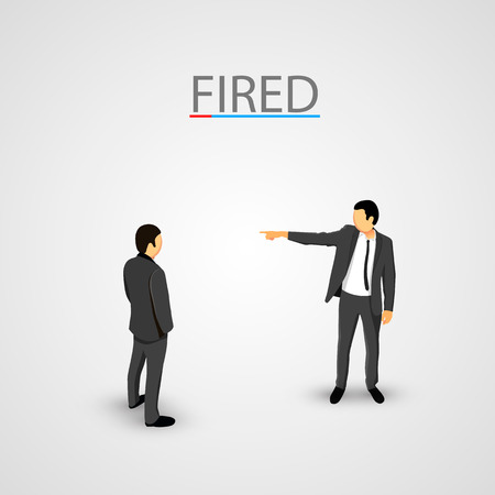 Businessman dismisses. Office concept. Clean Vector illustrationのイラスト素材
