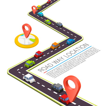 Paved path on the road. Vector backgroundのイラスト素材