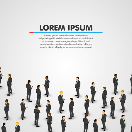 Large group of businessman. Clean vector backgroundのイラスト素材