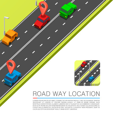 Paved path on the road. Vector backgroundのイラスト素材