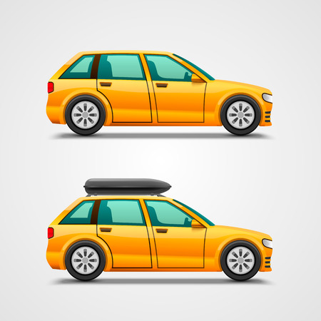 Car with the luggage object. Vector illustrationのイラスト素材