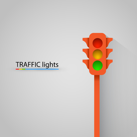 Orange traffic light modern background. Vector illustrationのイラスト素材