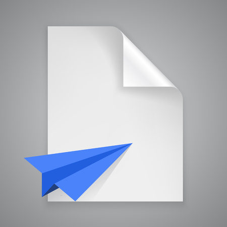 Paper symbol airplane art icon. Vector illustrationのイラスト素材