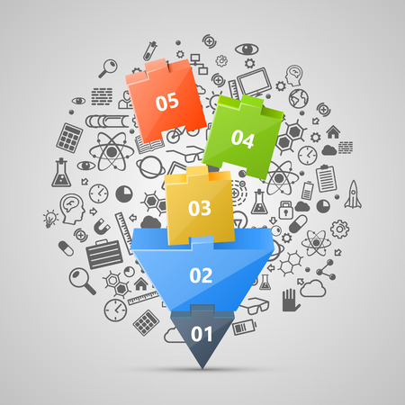 Arrow puzzle, icon set art. Vector illustrationのイラスト素材