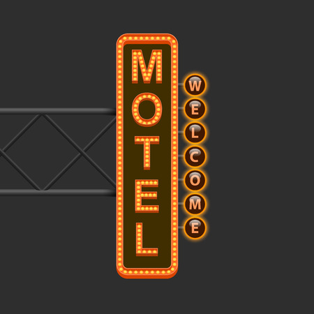 Street sign of the motel. Vector illustrationのイラスト素材