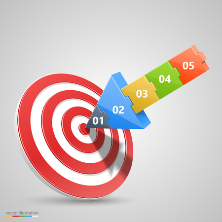 Arrows darts hit sign art. Vector illustrationのイラスト素材