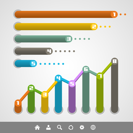 Graph set. Vector illustration. Modern art colorのイラスト素材
