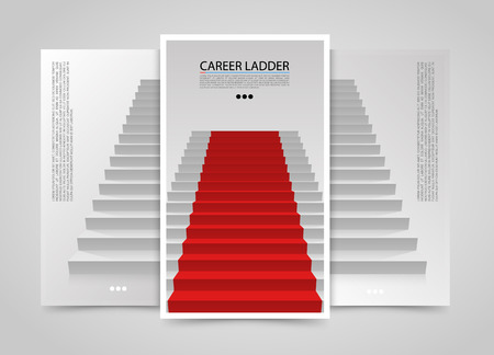 Modern vertical banners, Podium with red carpet, Red stairs background, Vector illustrationのイラスト素材
