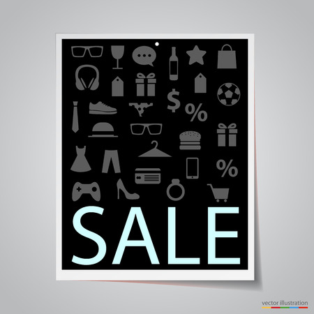Paper sale banner on gray background. Vector illustrationのイラスト素材