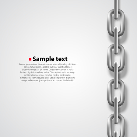 Chrome chain on white background. Vector illustrationのイラスト素材